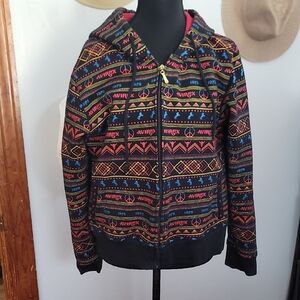 Avirex Women's Colorful Patterned Zip-Up Jacket